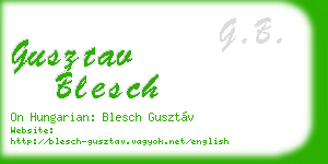 gusztav blesch business card